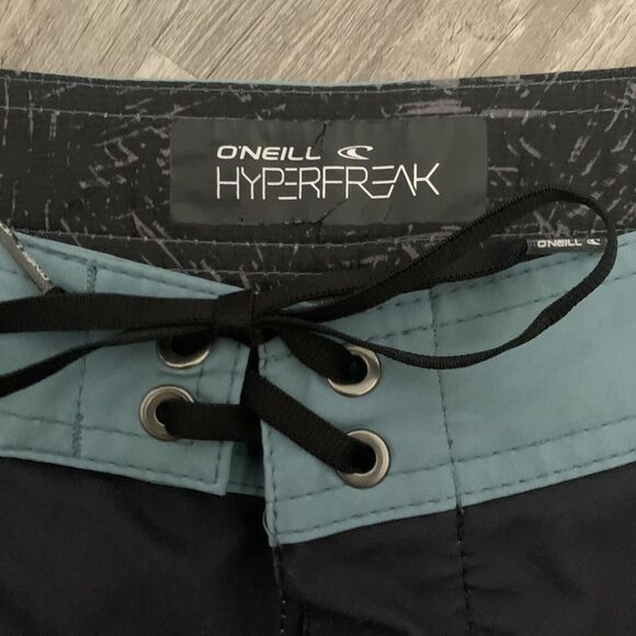 O'Neill Mens Hyperfreak Board Shorts Swim Trunks Multi Stripe Stretch Sz 29 - Picture 2 of 6